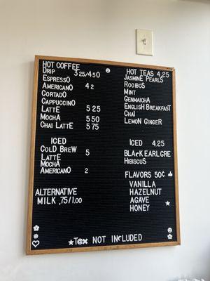 Drink menu