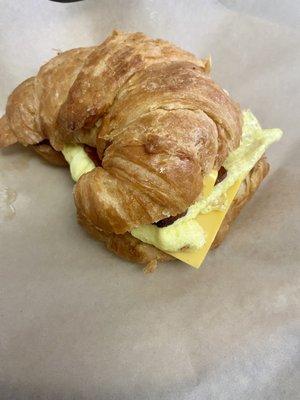 Solid breakfast croissant sandwich