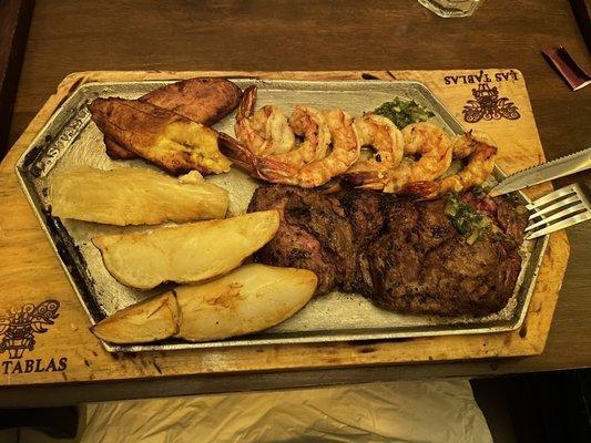 Combo of steak and shrimps.