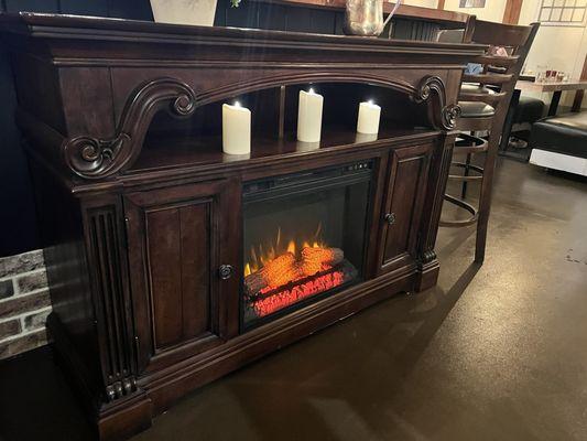 Fireplace at bar