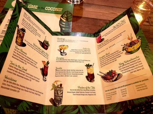 Drink menu