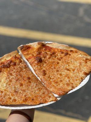 Cheese pizza, HUGE slices!!