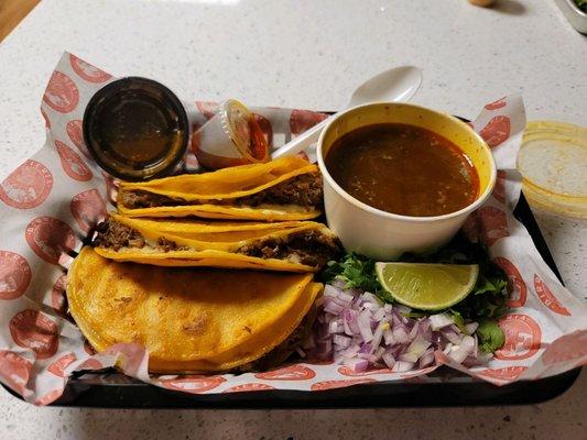 One of the many delicious looking food items Birrieria tacos so