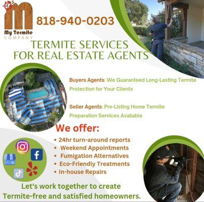 Termite inspections for escrows. Home-buyer Specialists.