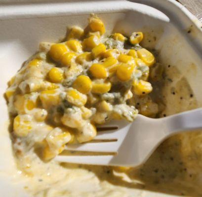 Cream corn with serious green chile flavor & spicy kick.