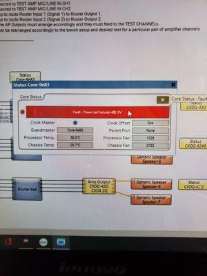 Repair of a QSC Qsys Core.