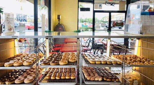 Daily fresh donuts and new Thai iced green tea!