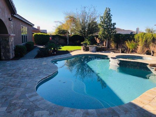 View across the pool