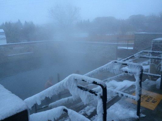 -31F!  What a great morning to spend warming up in the Hobo Pools!