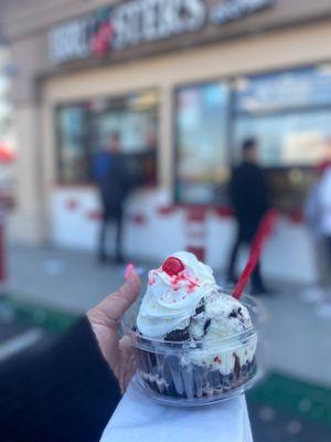 Brownie Sundae with Oreo's cookies n cream ice cream