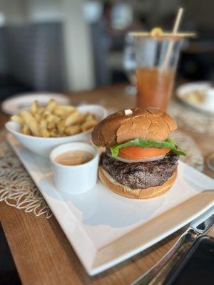 Hamburger or Cheeseburger with French Fries