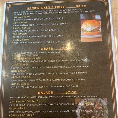 Updated menu