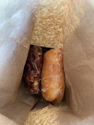 Apple fritter and bear claw