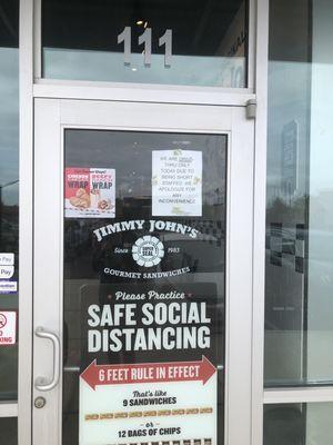 Drive-thru only due to staffing shortage.