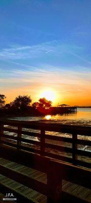 Late summer sunset over Newark Bay.