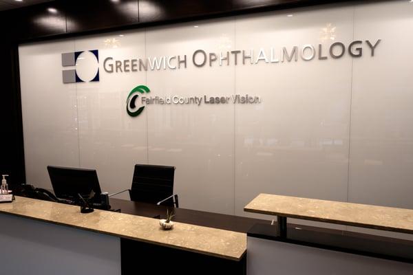 Our front desk at Greenwich Ophthalmoogy Associates Come check in with us!