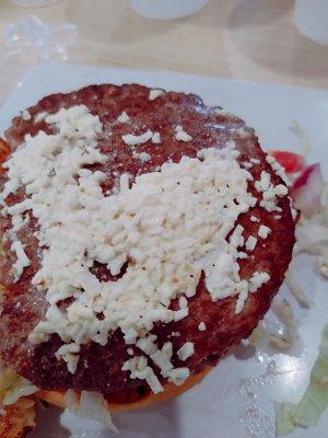 Burger with feta cheese