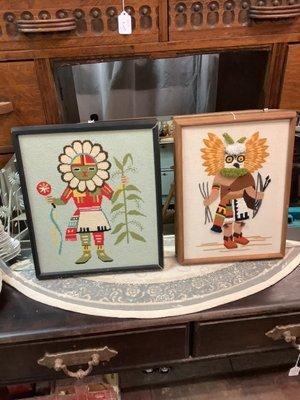 Vintage embroidered/framed art