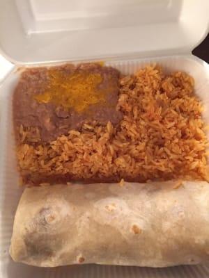 Colorado Burrito with rice & beans.