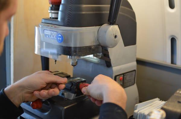 Our laser cut key machine for the newer cars out there.