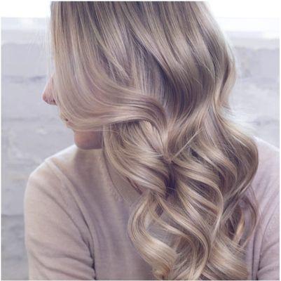 Blonde highlights and waves by Adrianne