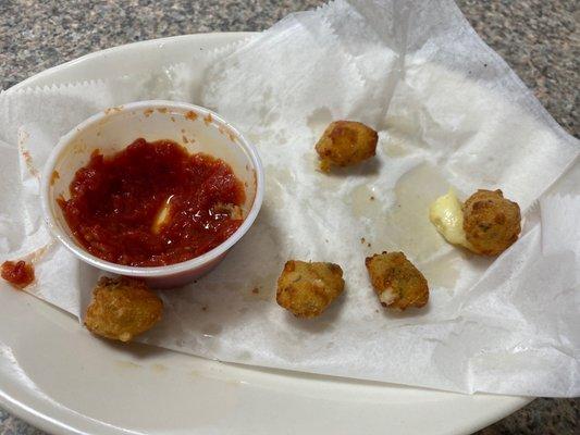 Cheese curds!!! There was a ton on this plate but I haven't been able to keep my hands off them, better than zaxby's and Buffalo Wild Wings.