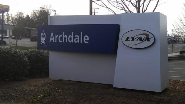 Archdale sign at the entrance to the parking lot