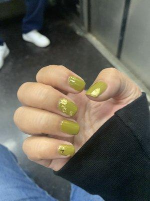 Gel with gold foil