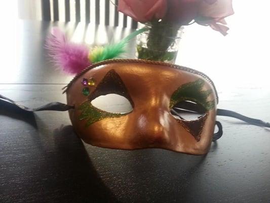 My Mardi Gras Mask.  Not bad for my lack of creativity.  LOL!