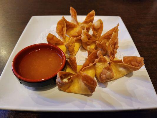 Crab puffs with plum sauce