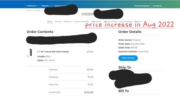 Another price increase in August 2022.