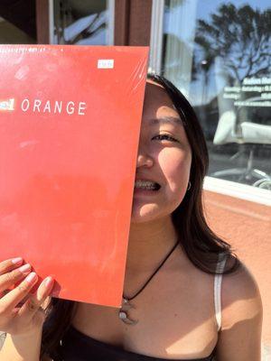 Beautiful girlfriend with channel orange