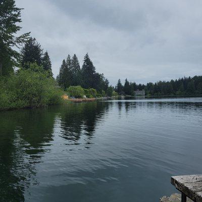 Out on the pier admiring the lake view!