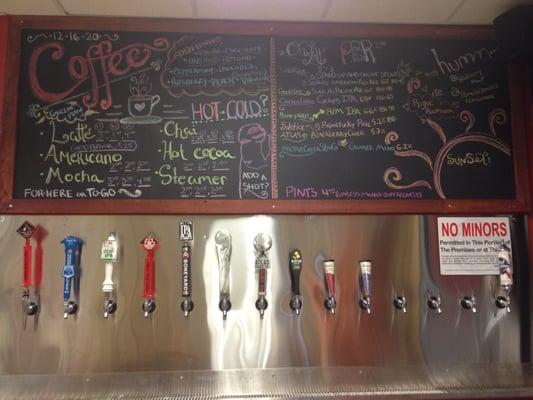 A view of all of the taps