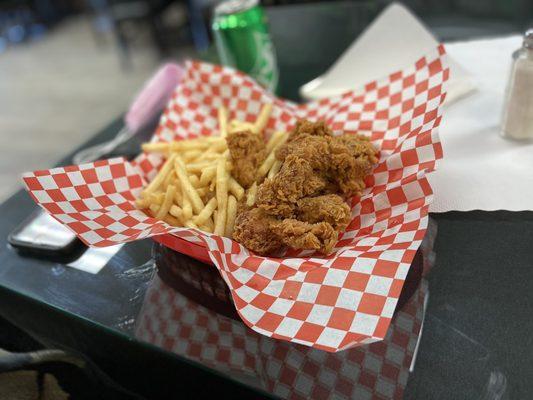 Chicken Popcorn with Fries