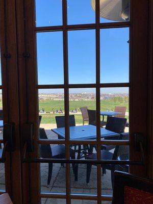 View of driving range from dining room