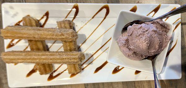 Churros & Blackberry Ice Cream