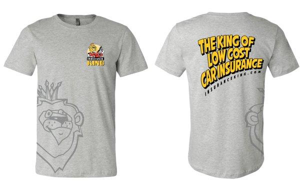 The Low Cost Car Insurance King is Insurance King. T-Shirt design.