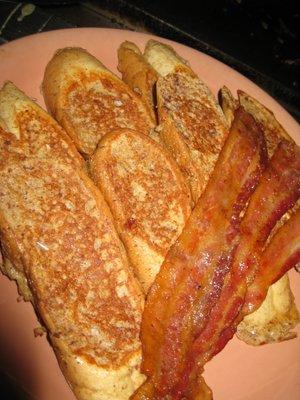 Golden Grilled French Toast & Bacon