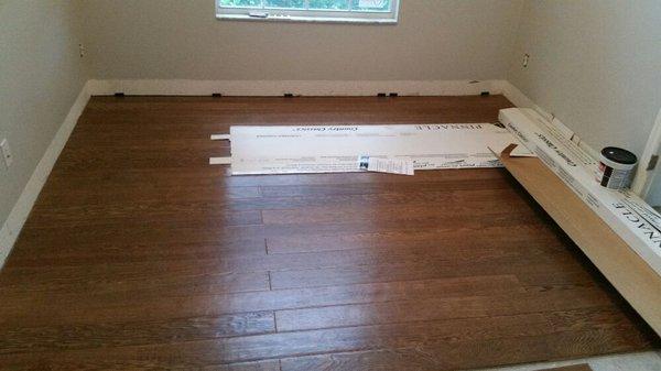 This is some glued down hardwood flooring I installed in a room