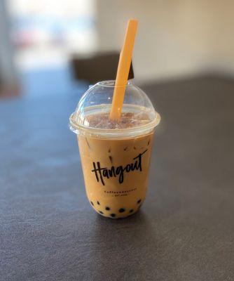 Iced latte with boba