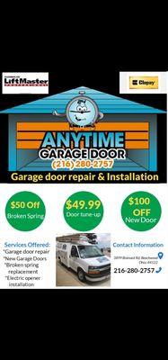 Reasonable price for new Garage Door and Repair!