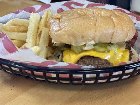 Americana Burger with fries