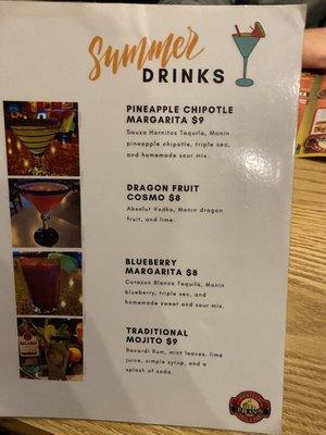 Summer drink specials