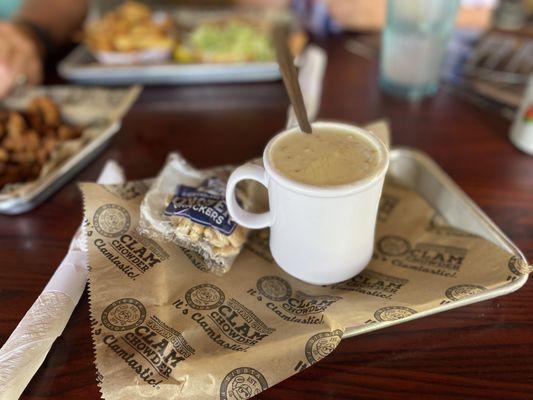 Cup of clam chowder