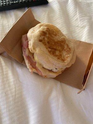 Ham cheese egg sandwich