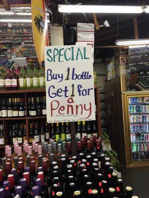 PROMOTION AT COTTAGE LIQUOR, Buy 1 bottle of wine, get the second 1 for a penny!!!