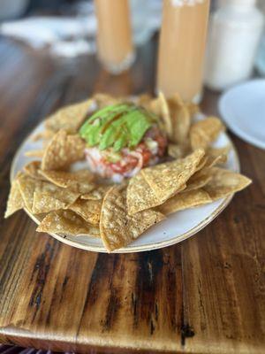 Ceviche! Great appetizer because it's light but so delicious.