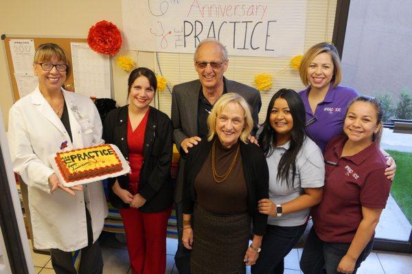 Dr. Mensink and The Practice staff celebrate our 6th anniversary.