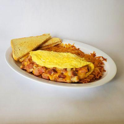 The Mountain Omelet and toast.